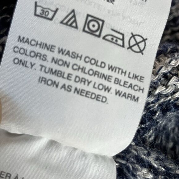 J. Crew Sweater Womens Small Navy Blue Peark Marled Varsity Cardigan Pockets - Picture 9 of 10